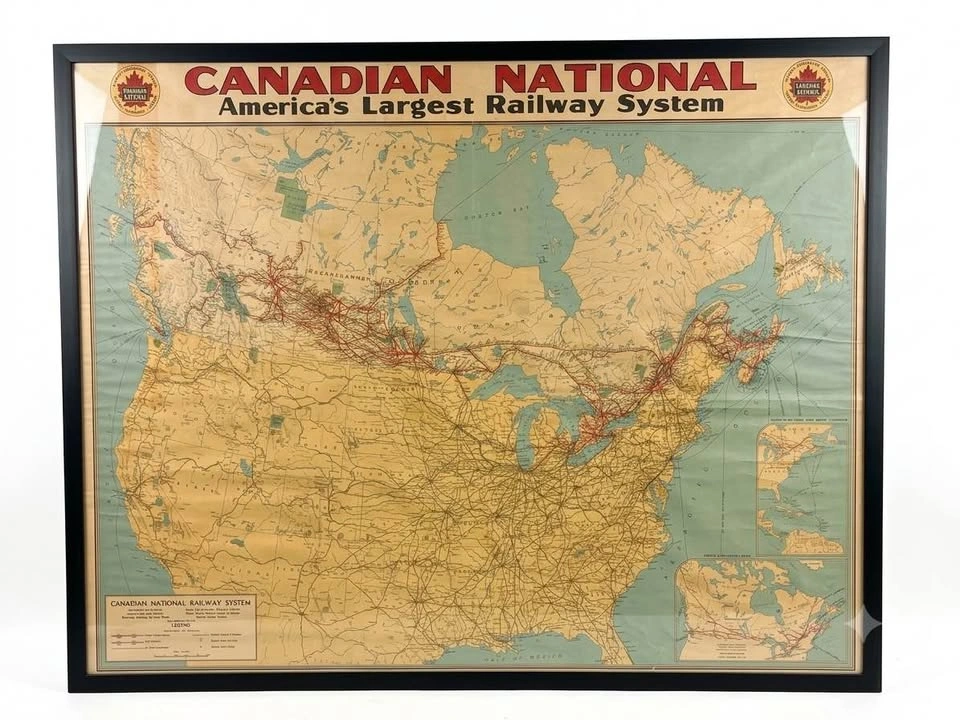 Vintage Canadian National Railway System Map - photo 2