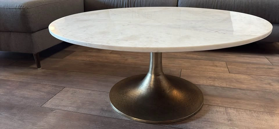 Marble Pedestal Coffee Table - photo 2
