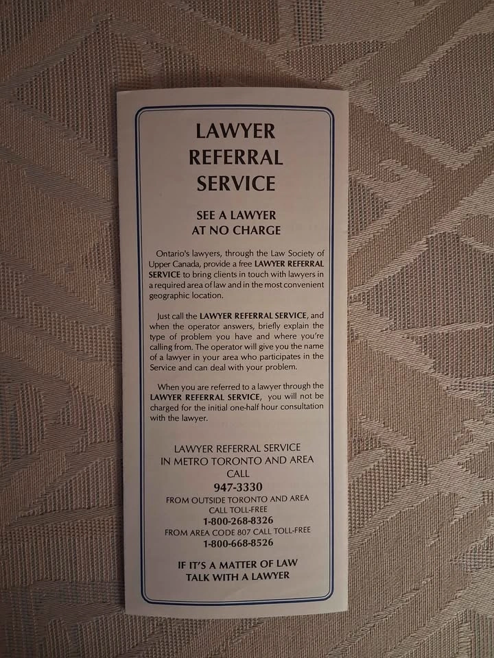 Vintage 1984 Dial-A-Law Brochure - Law Society of Upper Canada - photo 3