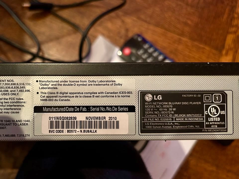 LG DVD Player With Remote, HDMI Cable, Power Cable - photo 4