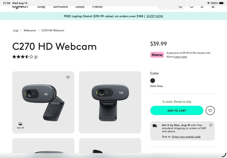 Logitech C270 HD Webcam - photo 3