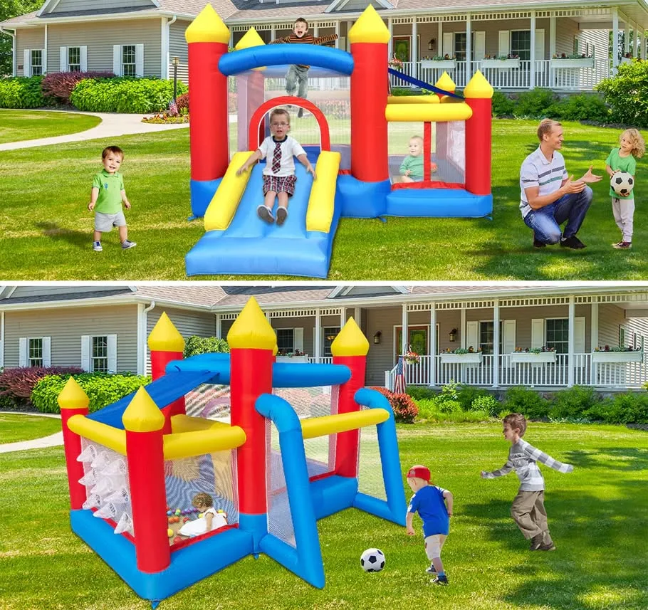 Baralir Inflatable Bounce House with Slide & Ball Pit image indicator(5)