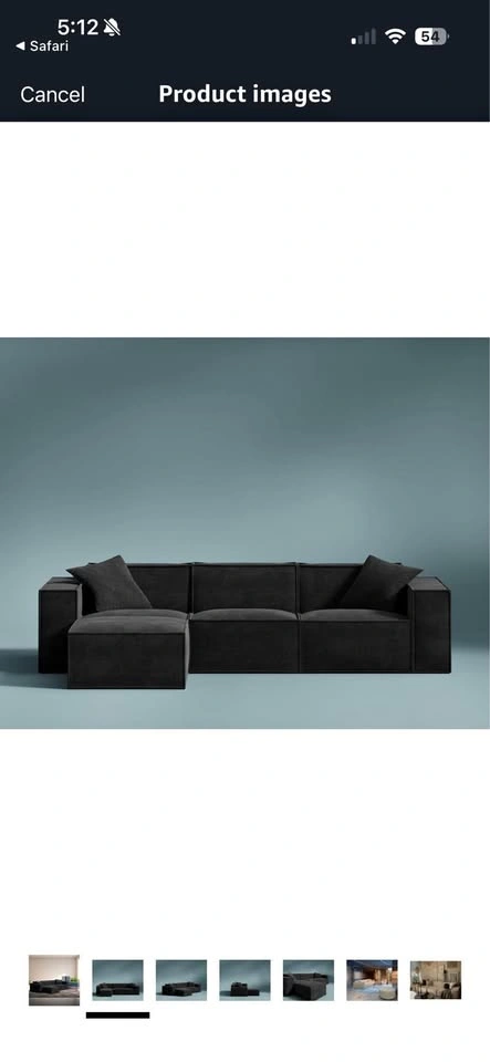 Rove Lab M1 Modular Sectional Sofa – Carbon Black + Ottoman