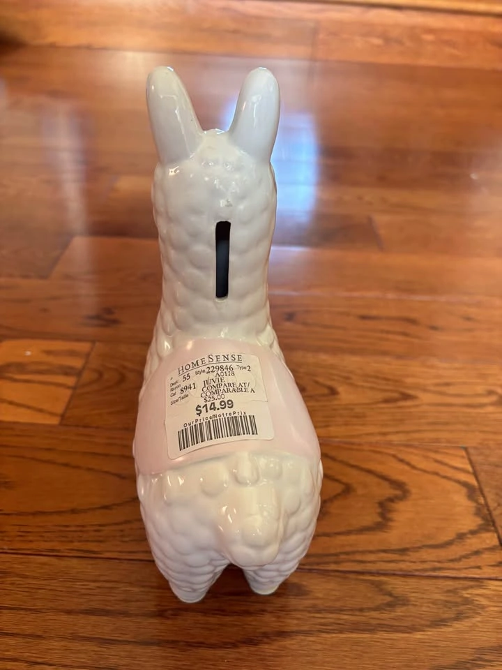 Pink lama piggy bank - photo 2