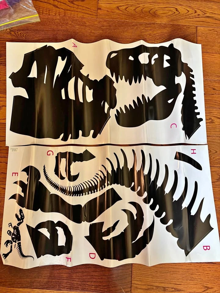 Dinosaur wall decals skeleton