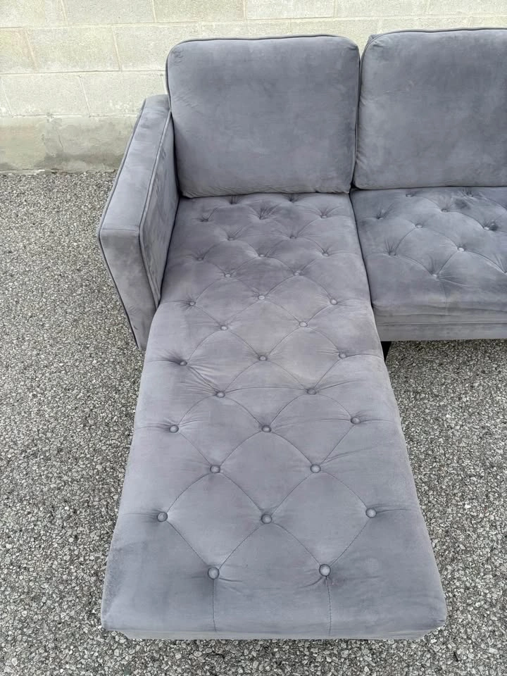 Suede Sectional Sofa with Chaise - Free Delivery - photo 5