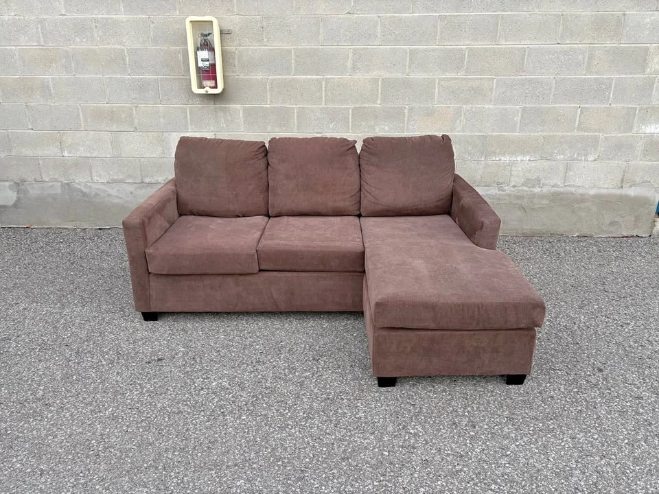 Brown Sectional Sofa with Reversible Chaise