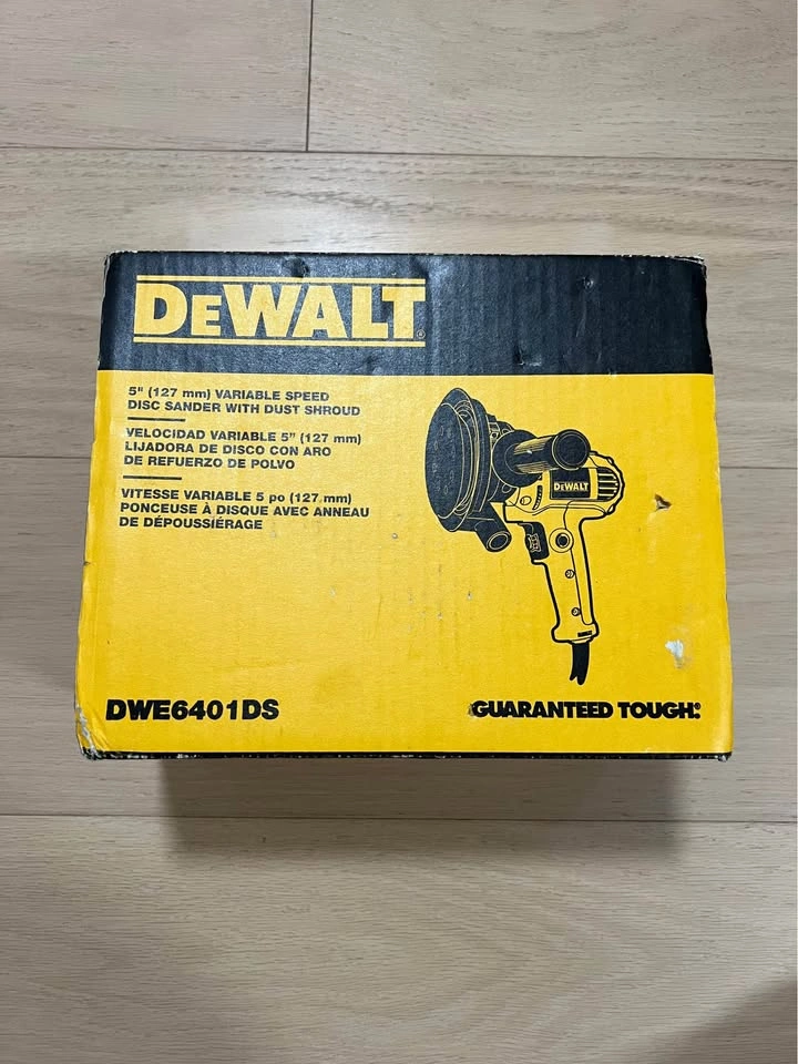 DeWalt 5” disk sander with dust shroud (brand new in box)