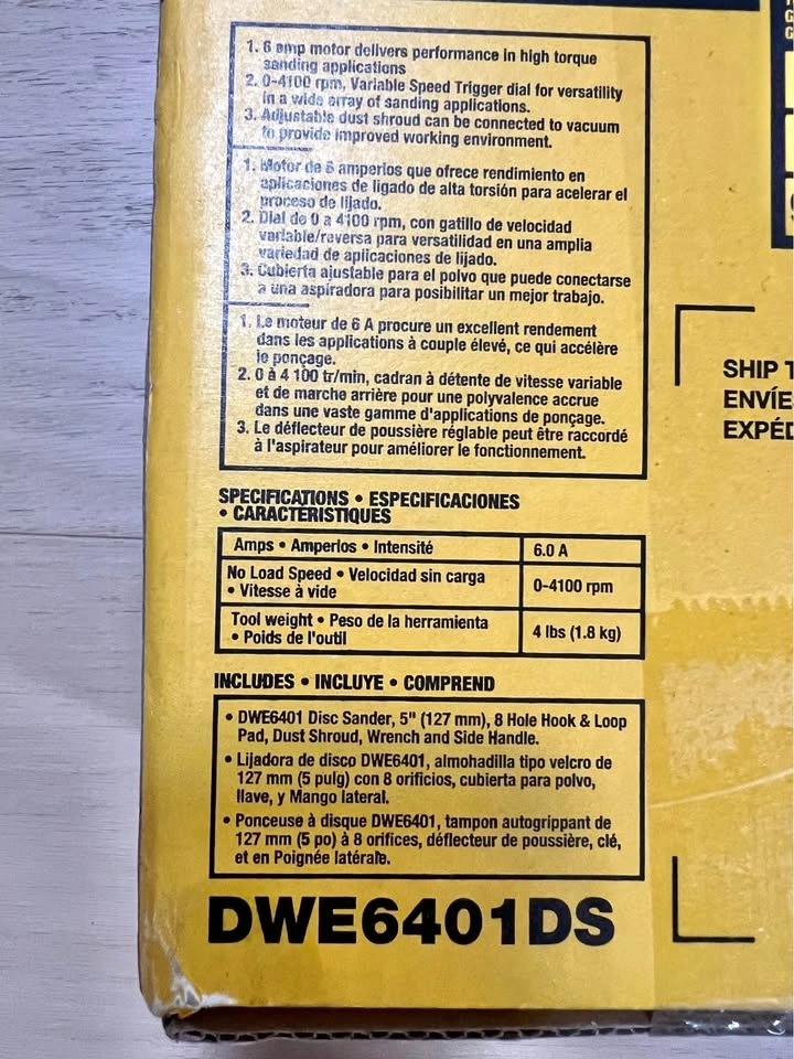DeWalt 5” disk sander with dust shroud (brand new in box) - photo 4