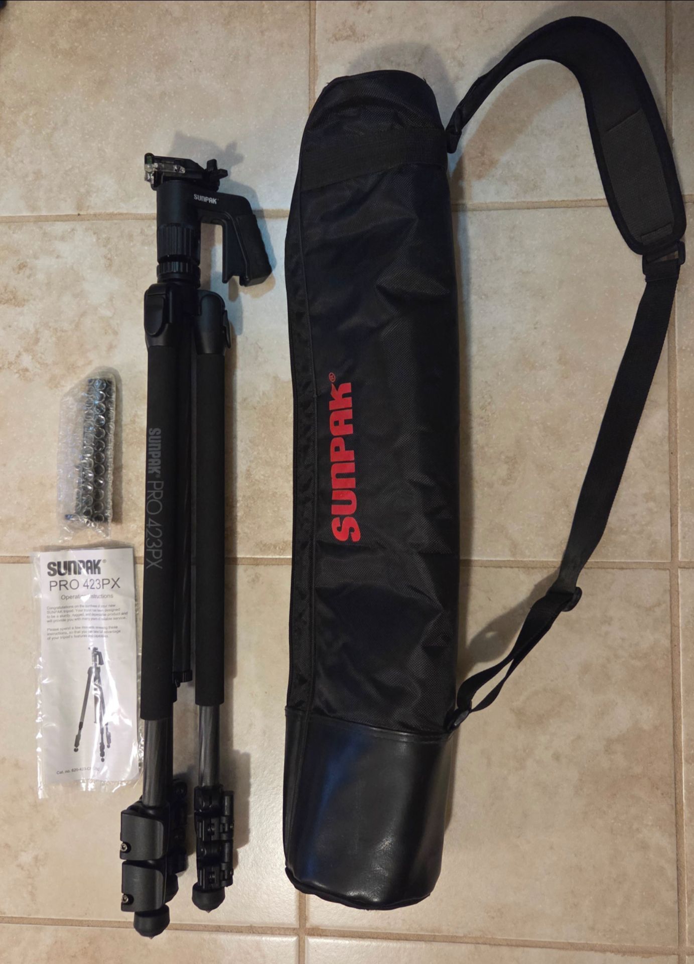 Sunpak Pro 423PX Camera Tripod with Carry Bag