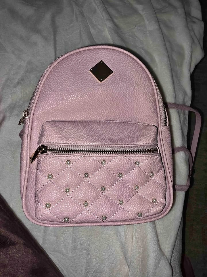 Claire's Pink Quilted Pearl Mini Backpack