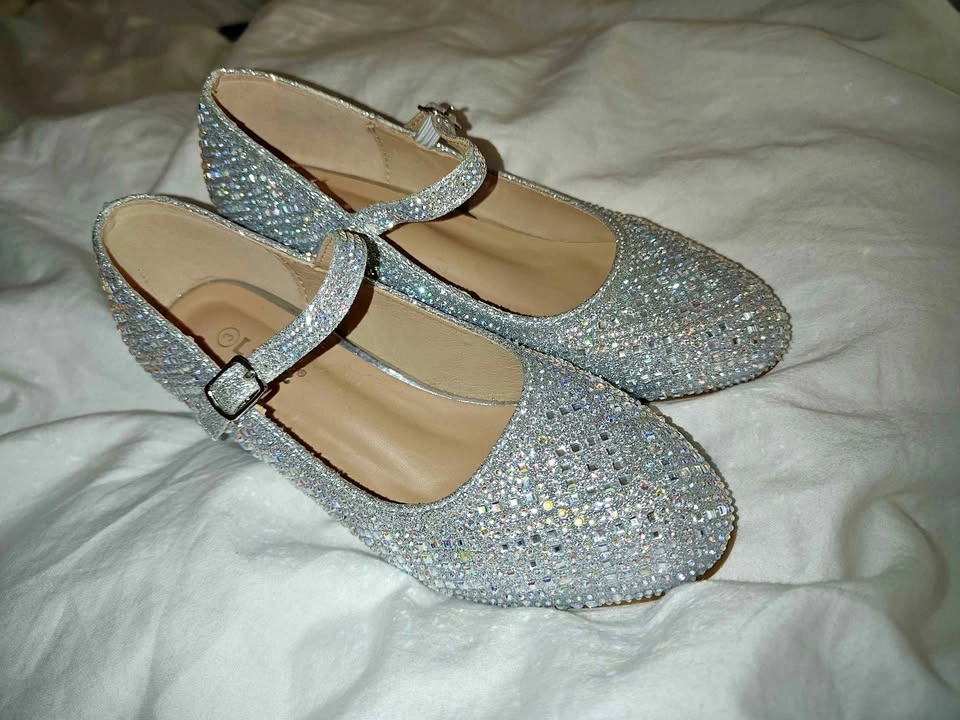 Link Silver Rhinestone Mary Jane Shoes