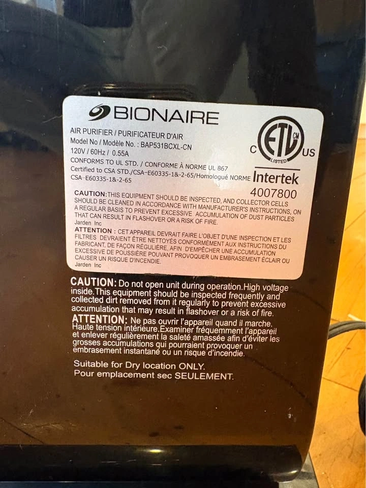 Bionaire BAP531BCXL-CN Air Purifier - photo 3