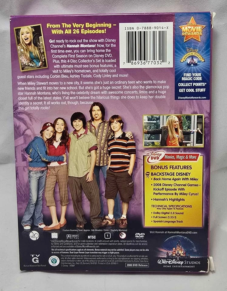Hannah Montana complete first season 4 disc collector's DVD box - photo 2