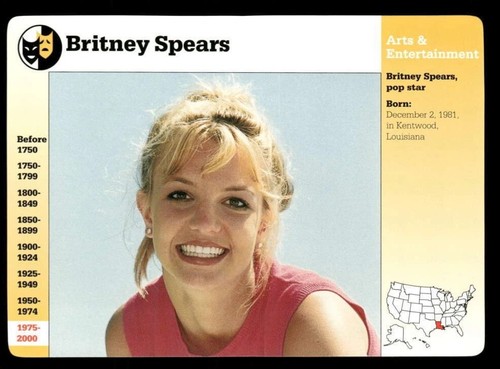 BRITNEY SPEARS ROOKIE RARE Story of America #132 Grolier 1994