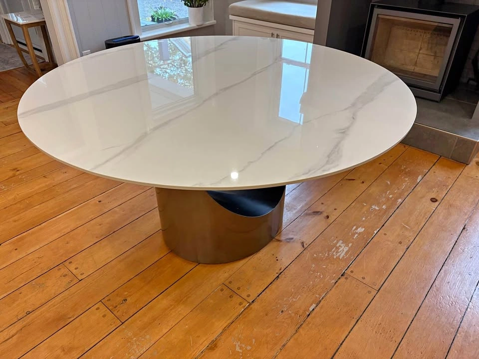 Round Marble-Top Dining Table 60”