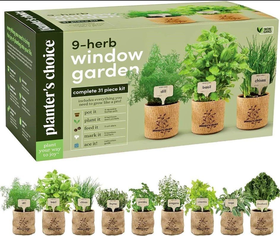 Brand New in Box 9 Herb Indoor Window Garden Kit