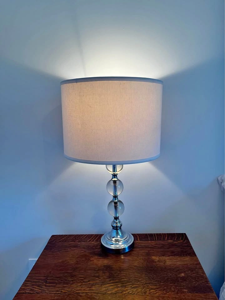 Stacked Glass Ball Table Lamp with Chrome Base