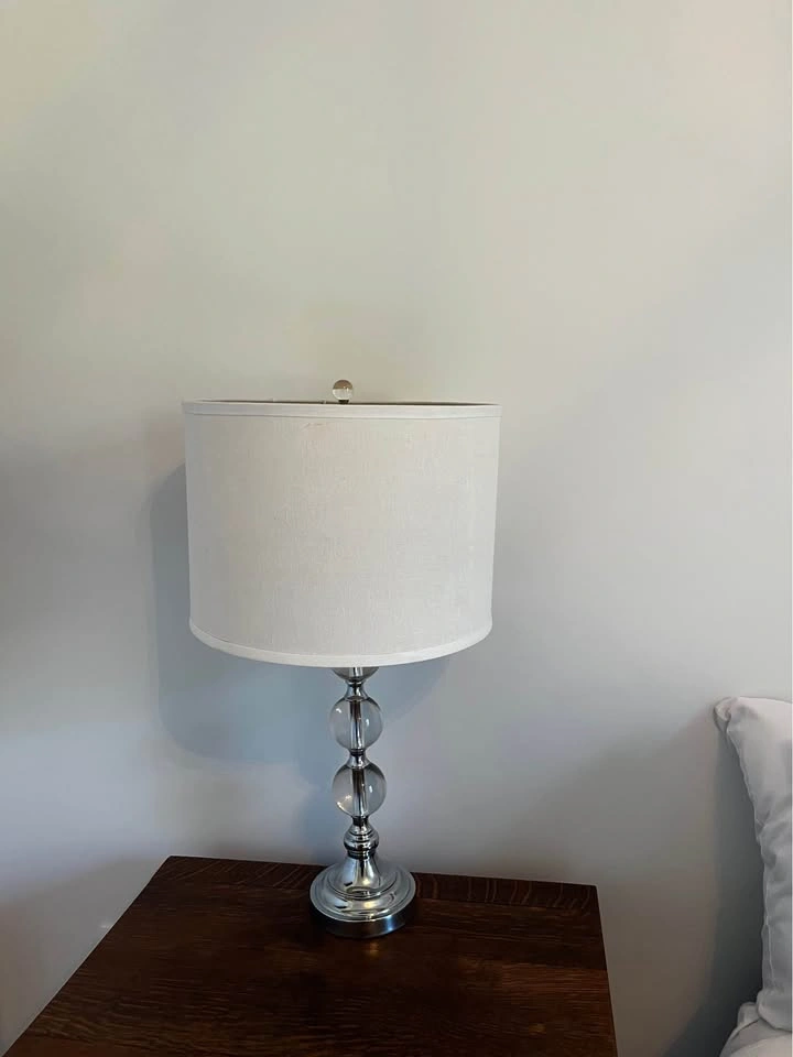 Stacked Glass Ball Table Lamp with Chrome Base - photo 3