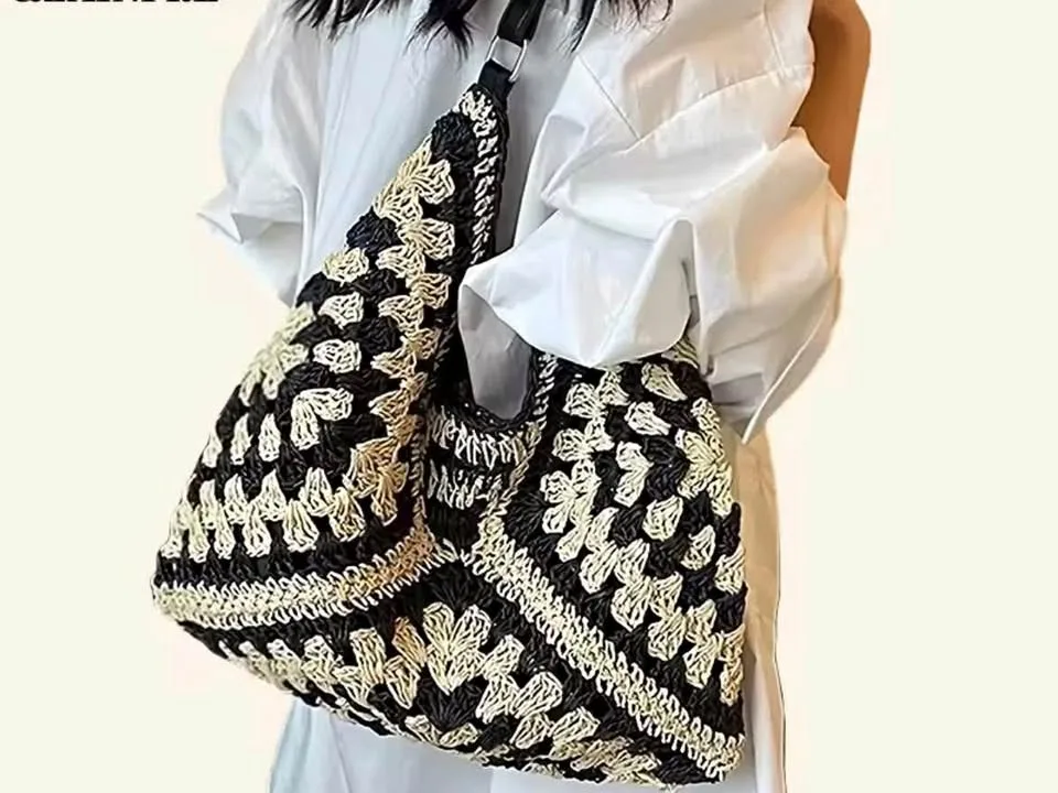 Woven Straw Tote Bag