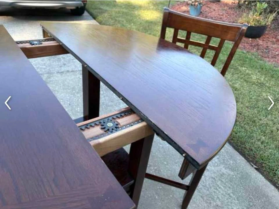 Wooden Pedestal Dining Table + Extension ikea - photo 2