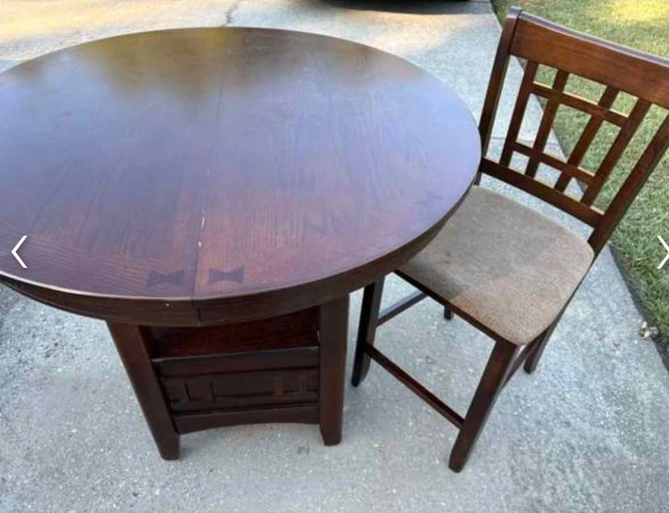 Wooden Pedestal Dining Table + Extension ikea - photo 3
