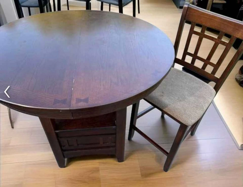 Wooden Pedestal Dining Table + Extension ikea - photo 5