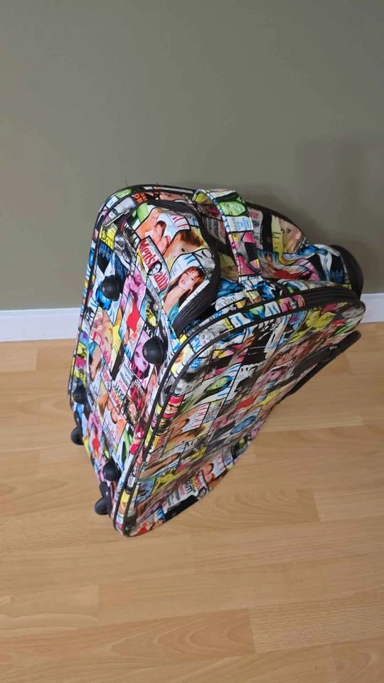 Magazine Print Rolling Duffel Bag - photo 3
