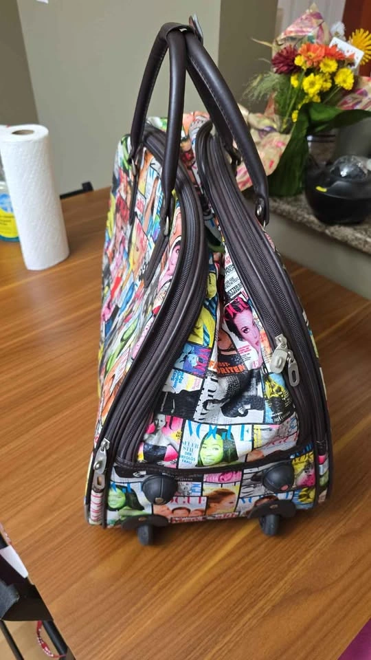 Magazine Print Rolling Duffel Bag - photo 5