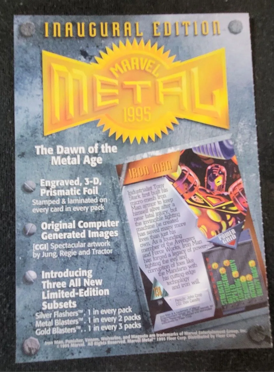 1995 Fleer Marvel Metal X-Men Promo Sheet image indicator(2)