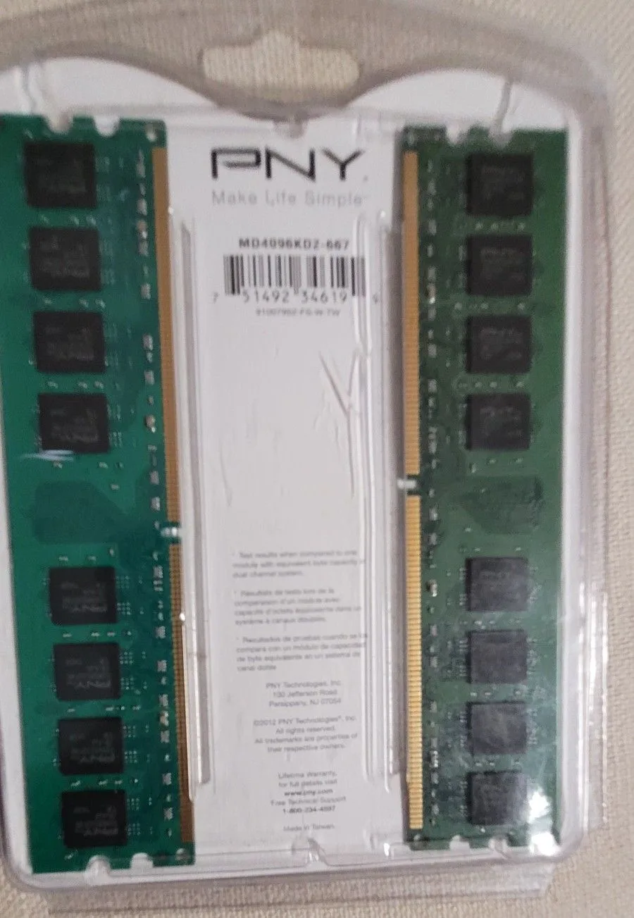 SEALED PNY 4 G. 2X2G DUSL CHANNEL PC MEMORY KIT DDR2 PC2 5300 image indicator(2)
