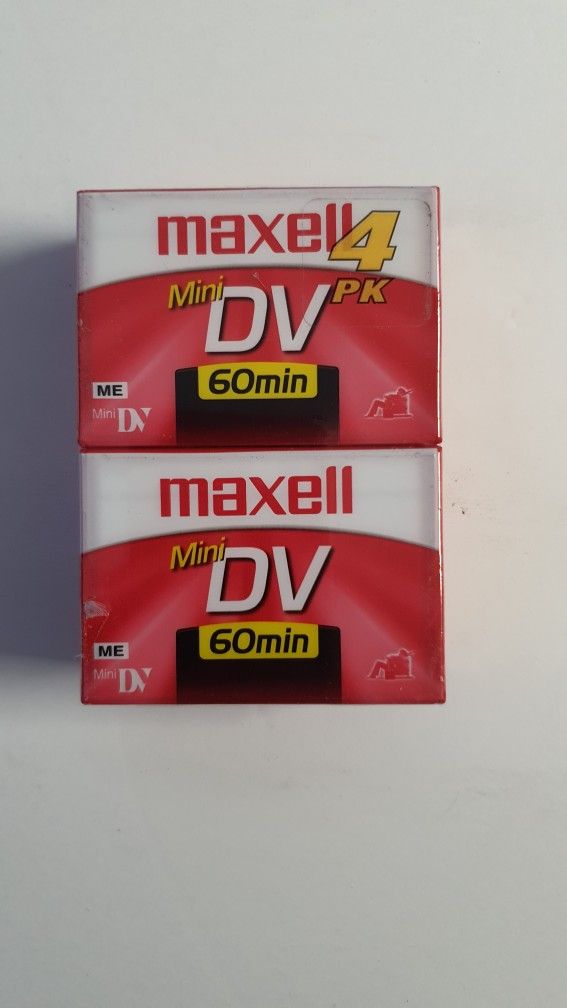 NEW SEALED MAXelELL 60 MINUTE MINI DV CASSETTE 4 PACK