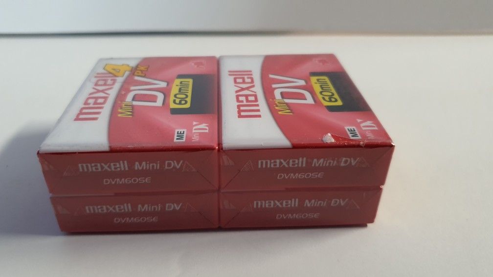 NEW SEALED MAXelELL 60 MINUTE MINI DV CASSETTE 4 PACK - photo 2