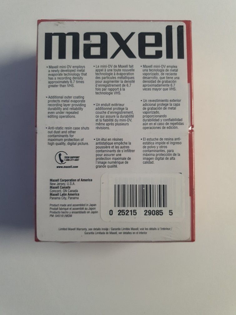 NEW SEALED MAXelELL 60 MINUTE MINI DV CASSETTE 4 PACK - photo 5