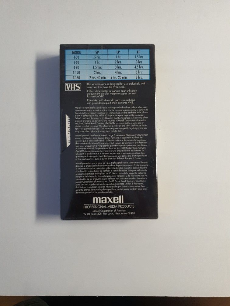 NEW SEALED VINTAGE MAXELL P/I PLUS T-120 VHS TAPE - photo 2