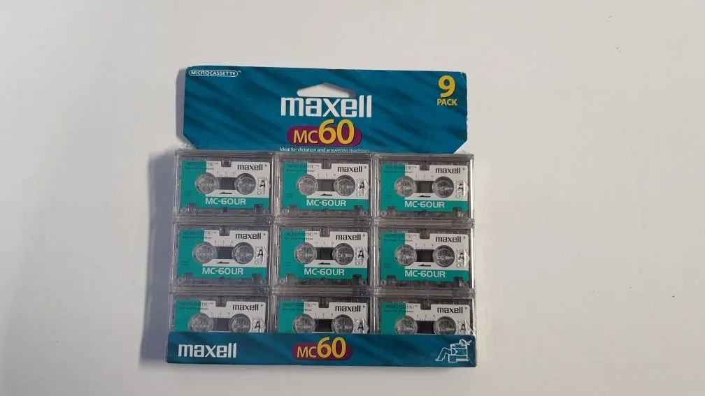 NEW SEALED VINTAGE 9 Pack MAXELL MC 60UR MICRO CASSETTES thumbnail