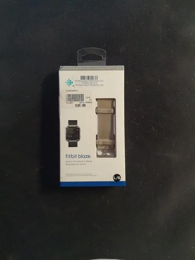 NEW FITBIT NYLON ACCESSORY BAND -KHAKI thumbnail