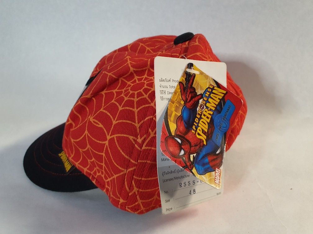 NEW SPIDERMAN SPIDEY EYES RED WEB TODDLER BASEBALL HAT 44CM - photo 2