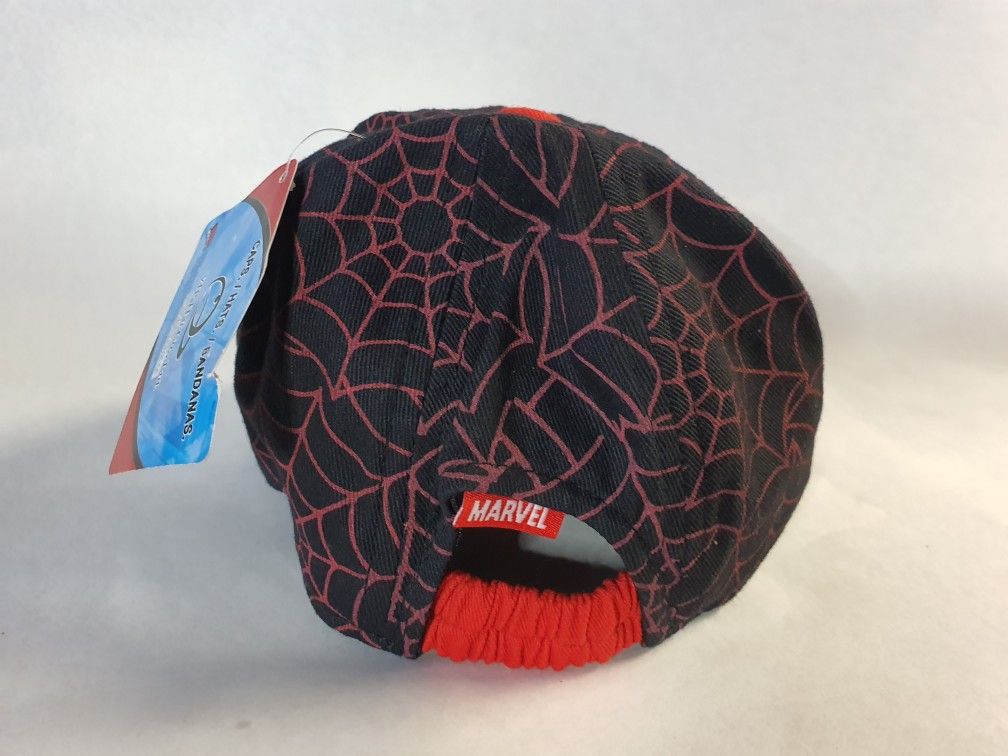NEW BLK/RED/RED BRIM WEB SPIDEY EYES KIDS BASEBALL HAT 46CM - photo 2
