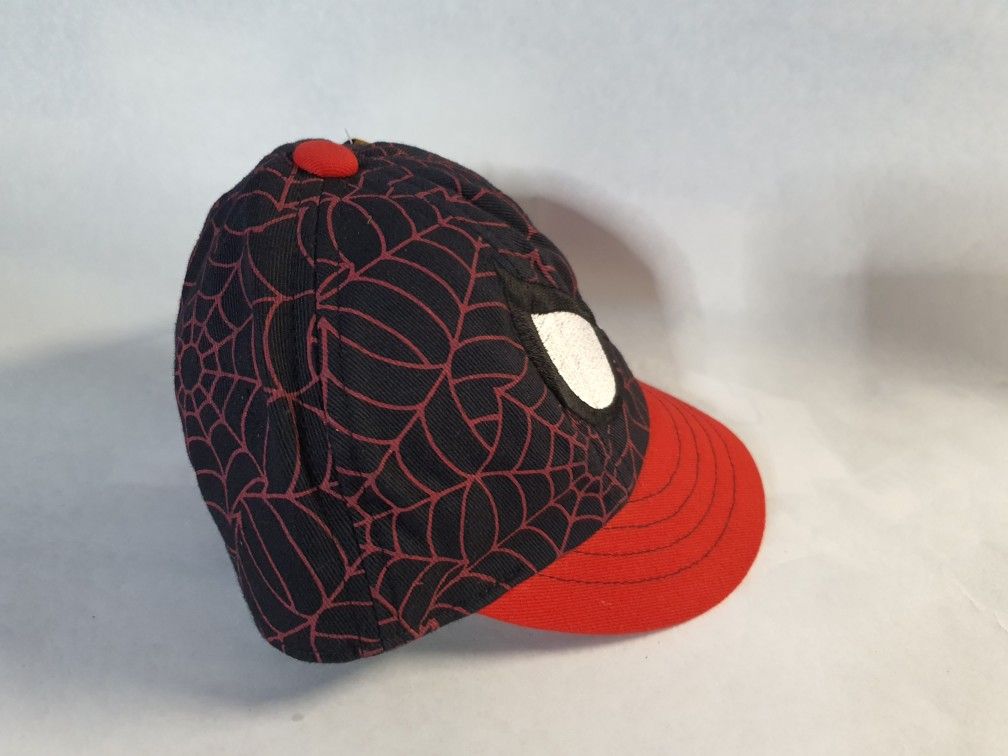 NEW BLK/RED/RED BRIM WEB SPIDEY EYES KIDS BASEBALL HAT 46CM - photo 3