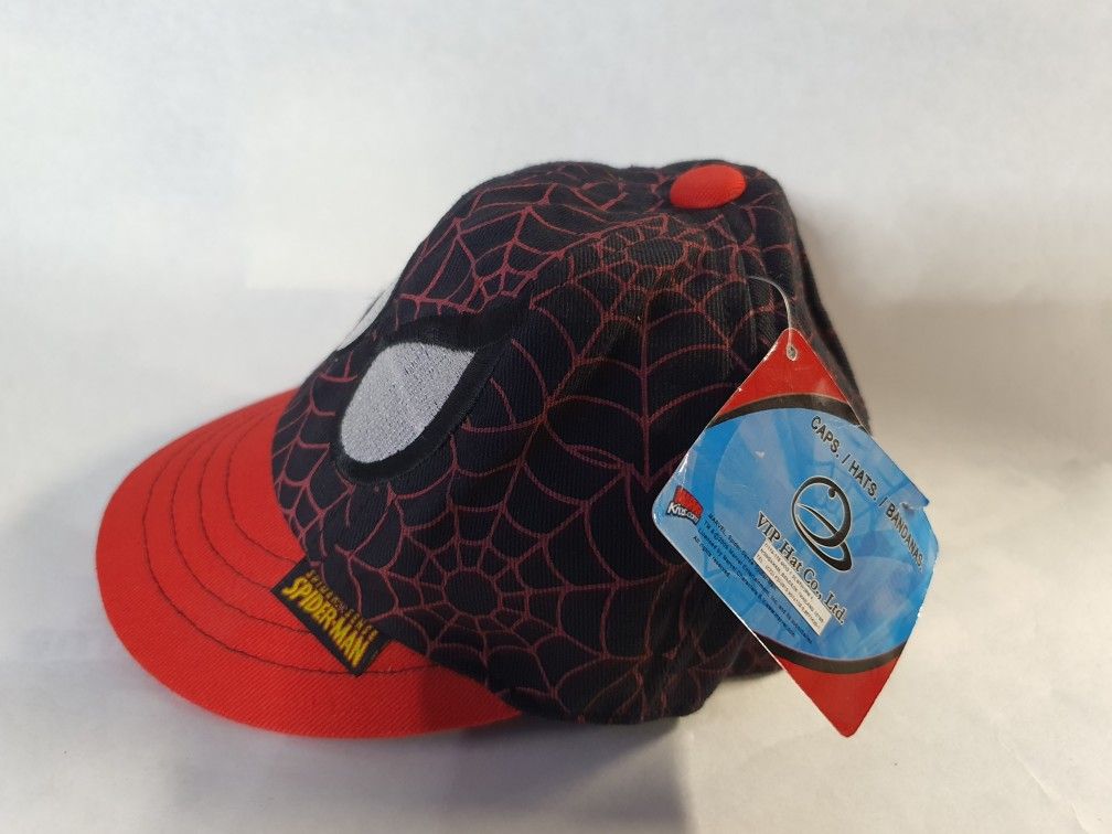 NEW BLK/RED/RED BRIM WEB SPIDEY EYES KIDS BASEBALL HAT 46CM - photo 4