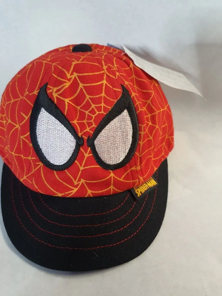 NEW RED WEB SPIDEY EYES KIDS BASEBALL HAT SIZE 44CM thumbnail