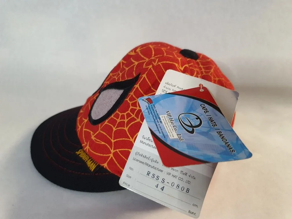 NEW RED WEB SPIDEY EYES KIDS BASEBALL HAT SIZE 44CM image indicator(2)