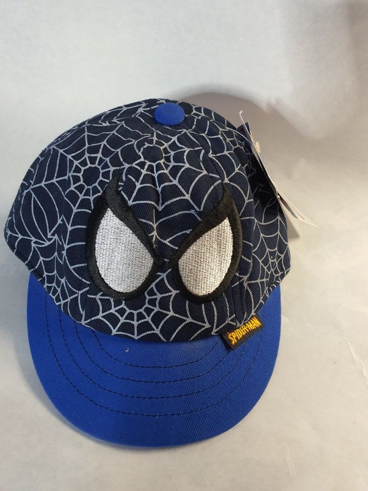 NEW SPIDERMAN BLUE WEB/SPIDEY EYES KIDS HAT SZ 44CM