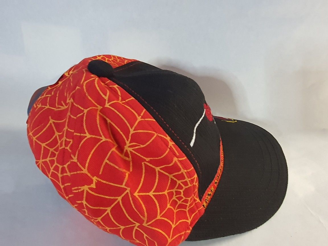 SPIDERMAN YELLOW WEB/RED + BLK KIDS BASEBALL HAT SZ 48CM - photo 2