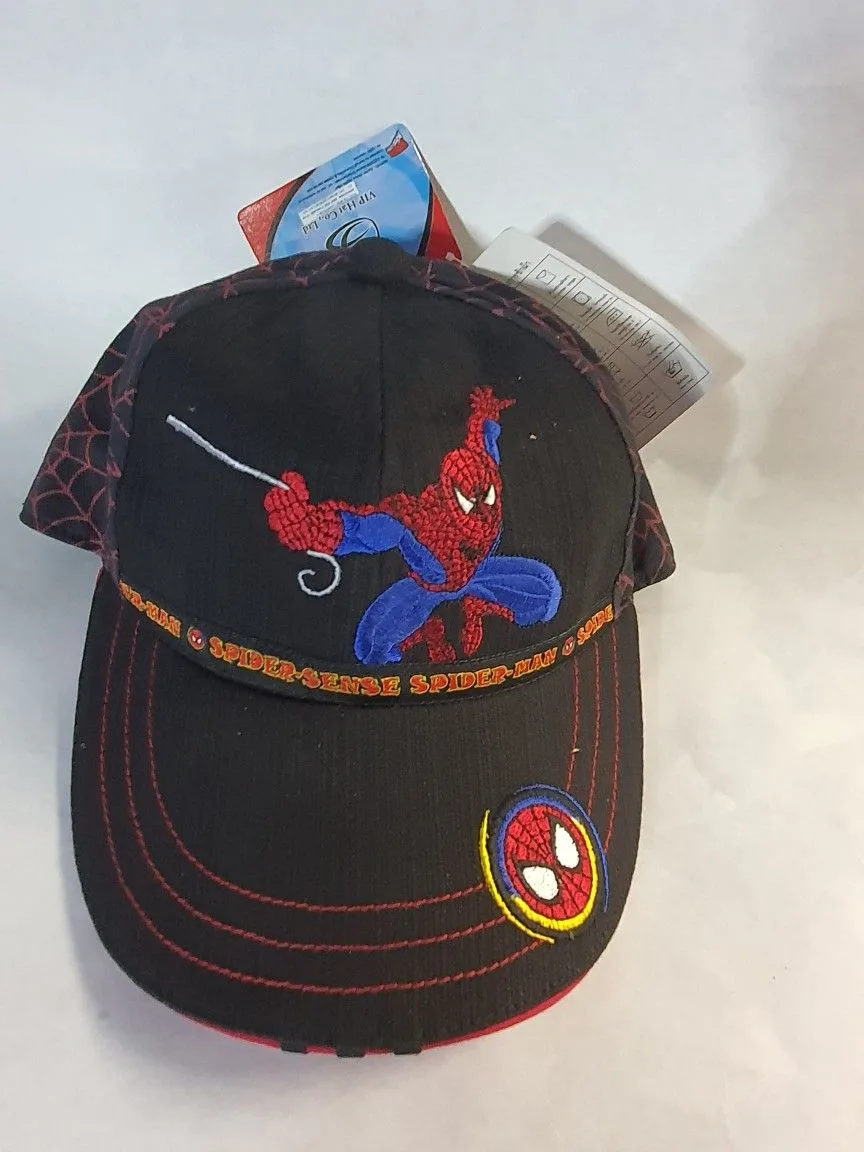 SPIDERMAN RED WEB/BLK KIDS BASEBALL HAT SZ 50CM thumbnail