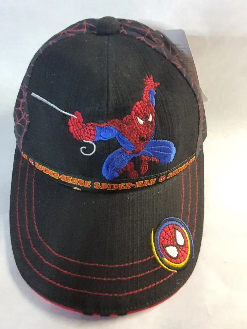 SPIDERMAN RED WEB/BLK KIDS BASEBALL HAT SZ 48CM thumbnail