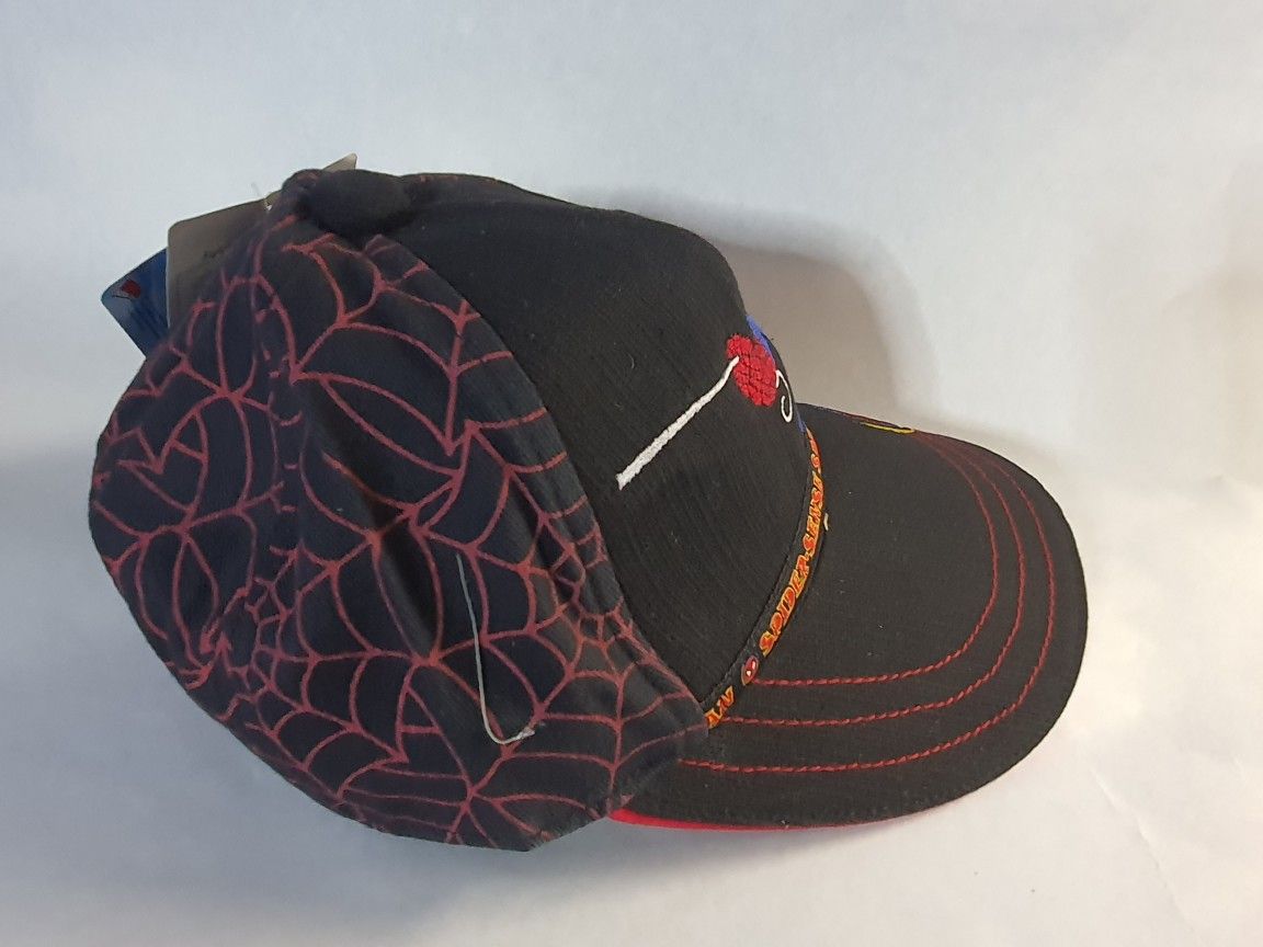 SPIDERMAN RED WEB/BLK KIDS BASEBALL HAT SZ 48CM - photo 2