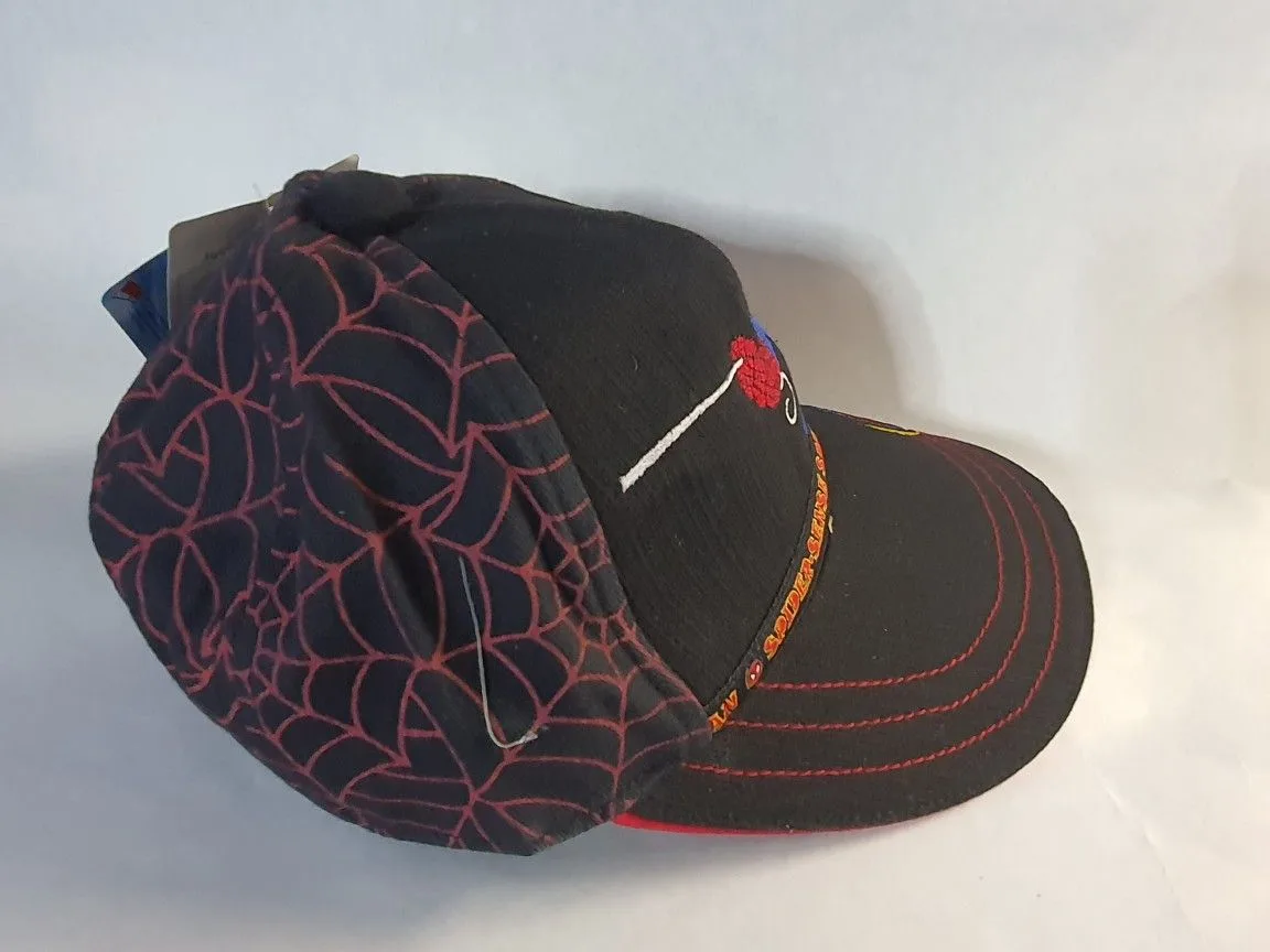 SPIDERMAN RED WEB/BLK KIDS BASEBALL HAT SZ 48CM image indicator(2)
