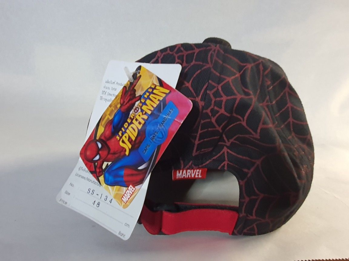 SPIDERMAN RED WEB/BLK KIDS BASEBALL HAT SZ 48CM - photo 3